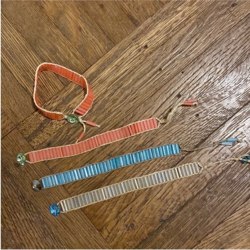 Swarovski Crystal bracelets with Czech Beads in Turquoise Coral and White Set